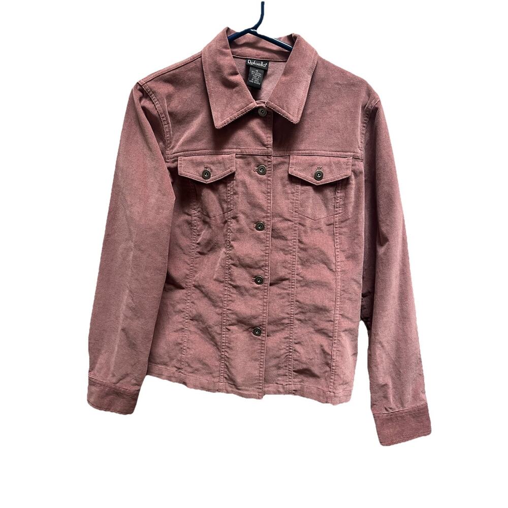 Rafaella Mauve Corduroy Jacket Womens 14 Stretch Button Front Trucker Soft Girl